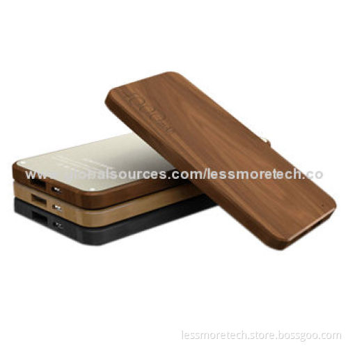Wooden power banks with capacity of 4,000mAhNew